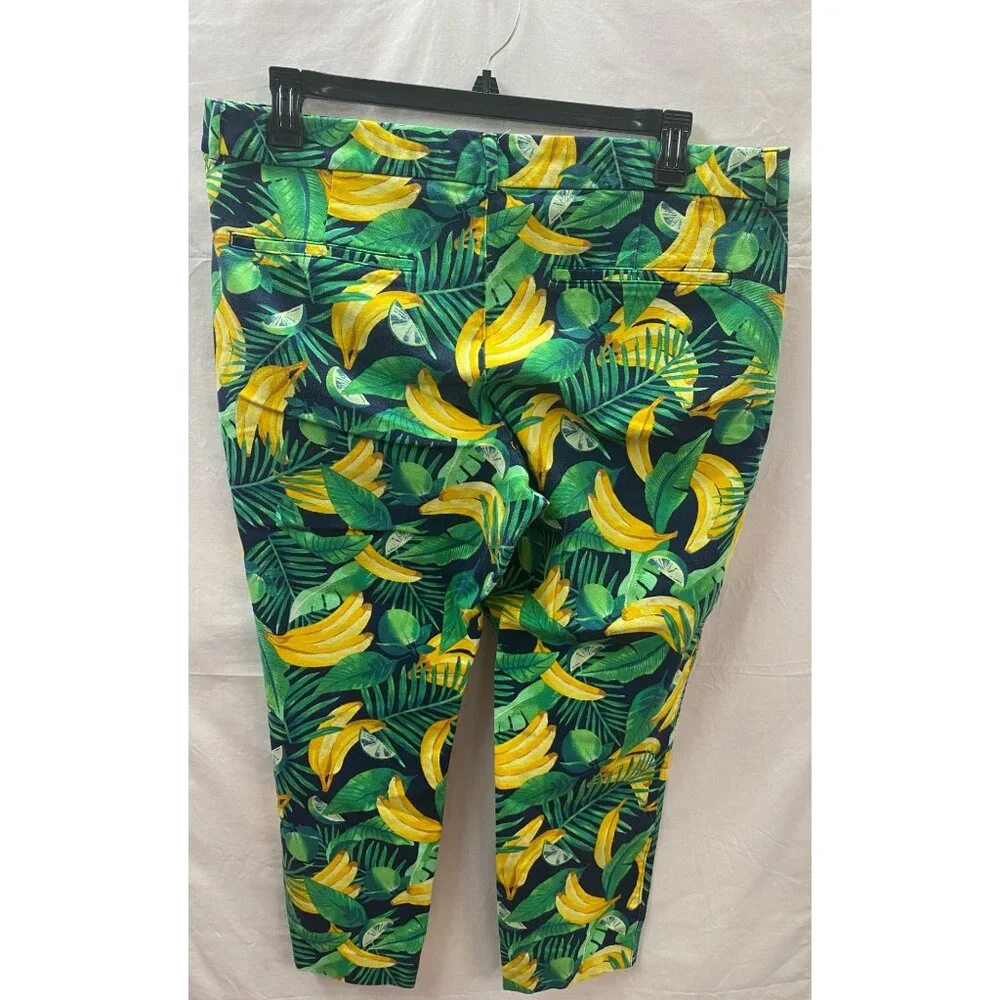 Old Navy Women's Size 18  Banana Lime Tropical Pixie Ankle Pants - Picture 2 of 13